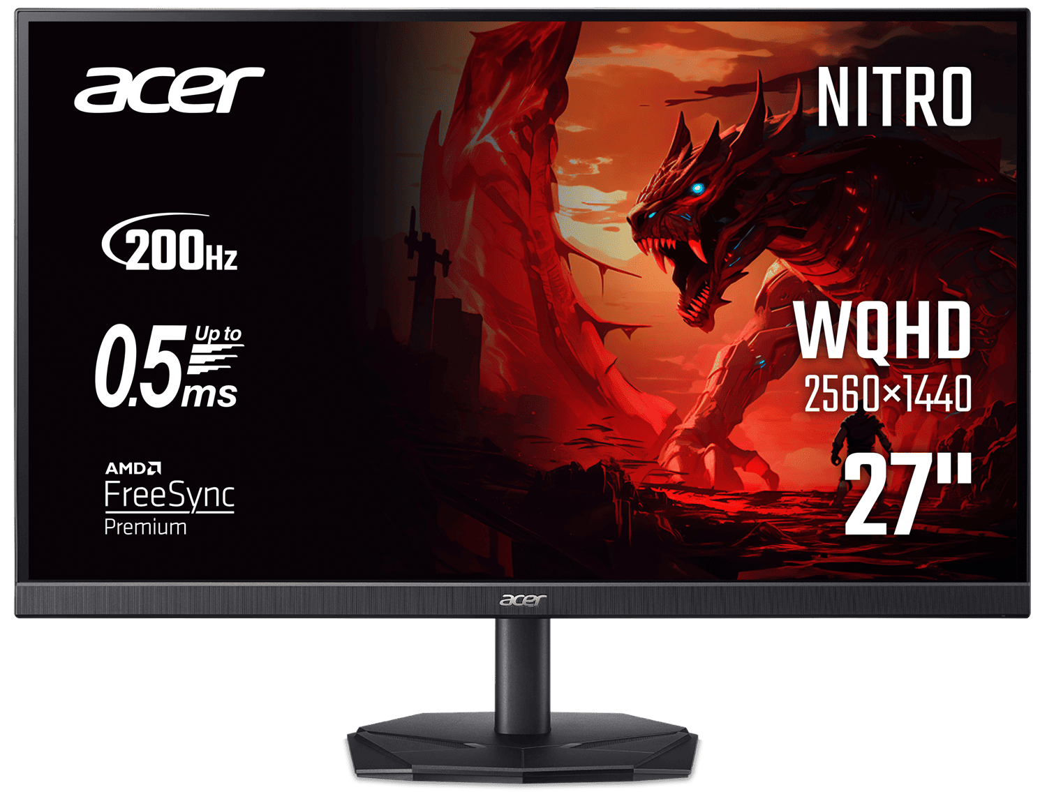 Монiтор TFT ACER 27" Nitro KG271UX1bmiipx (UM.HX1EE.109) QHD IPS 200Hz 1.07B 2*HDMI DP MM Black