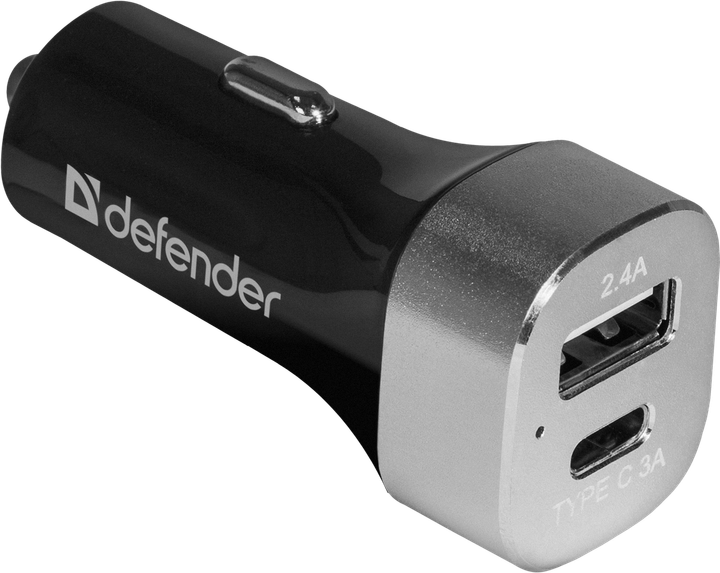 Автомобільний зарядний пристрій Defender UCG-01 1 порт USB + TypeC, 5V (6406246)