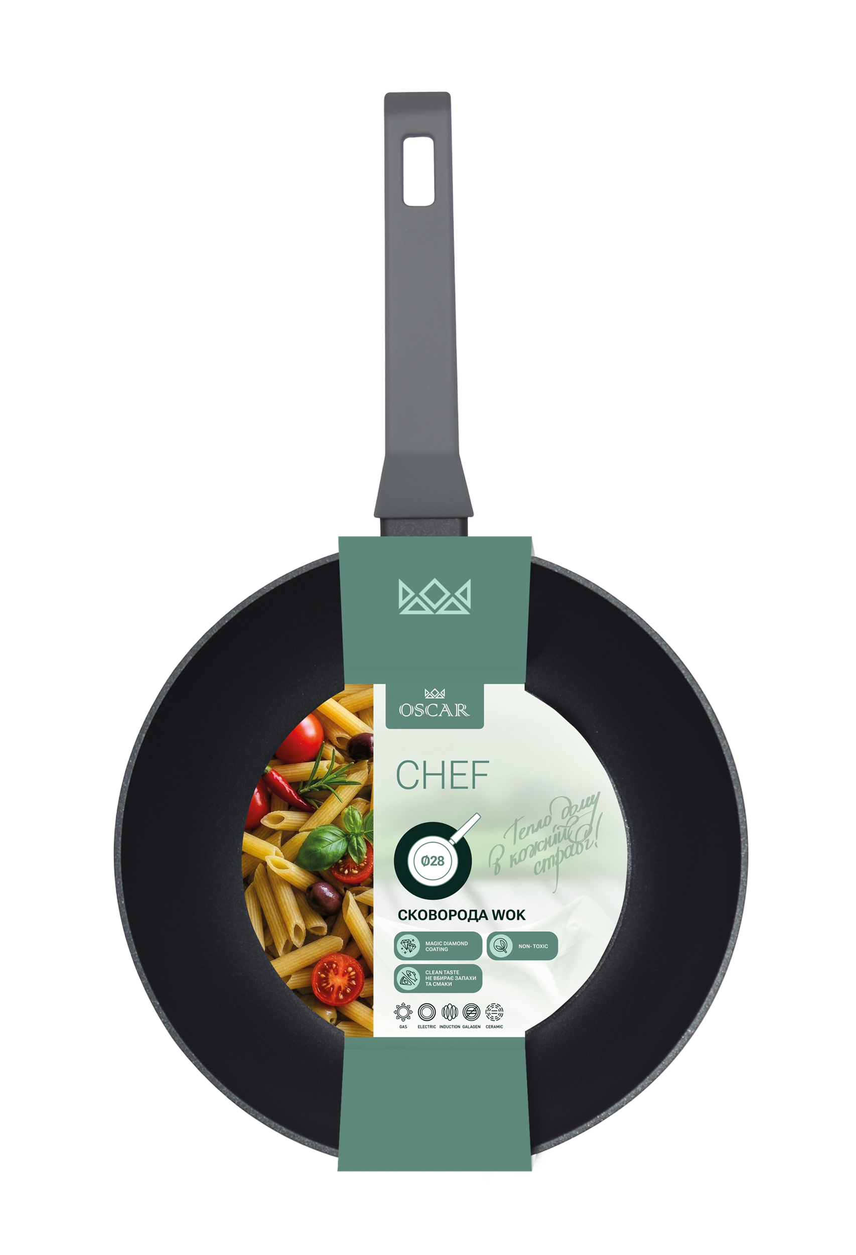 Сковорода OSCAR CHEF ВОК 28 см new (OSR-1101-28 w/n)