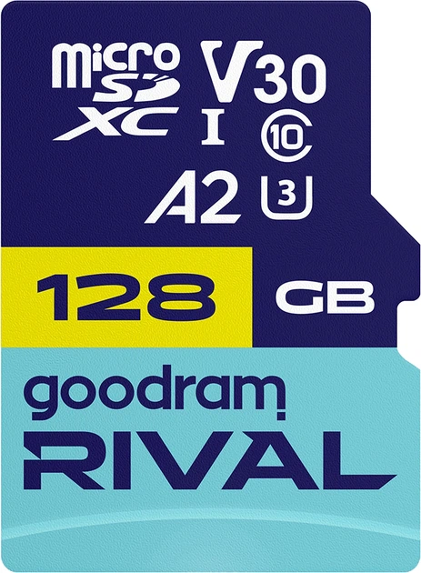 Картка пам'ятi GOODRAM RIVAL microSDXC 128GB V30 A2 (UHS I U3) + ad