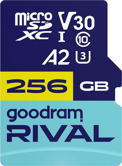 Картка пам'ятi GOODRAM RIVAL microSDXC 256GB V30 A2 (UHS I U3)+ ad