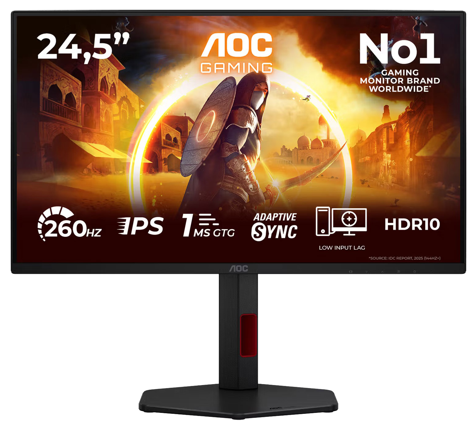 Монiтор TFT AOC 24.5" 25G4ZR IPS FHD 300nit 240Hz 2*HDMI DP Pivot Black