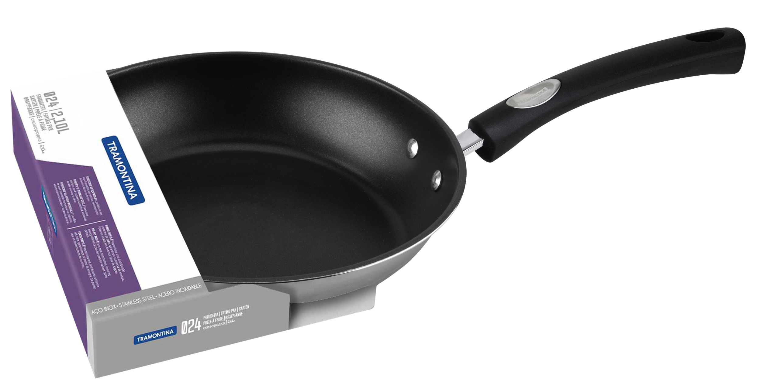 Сковорода TRAMONTINA Solar silicone нерж. 24см б/кр (62135/247)