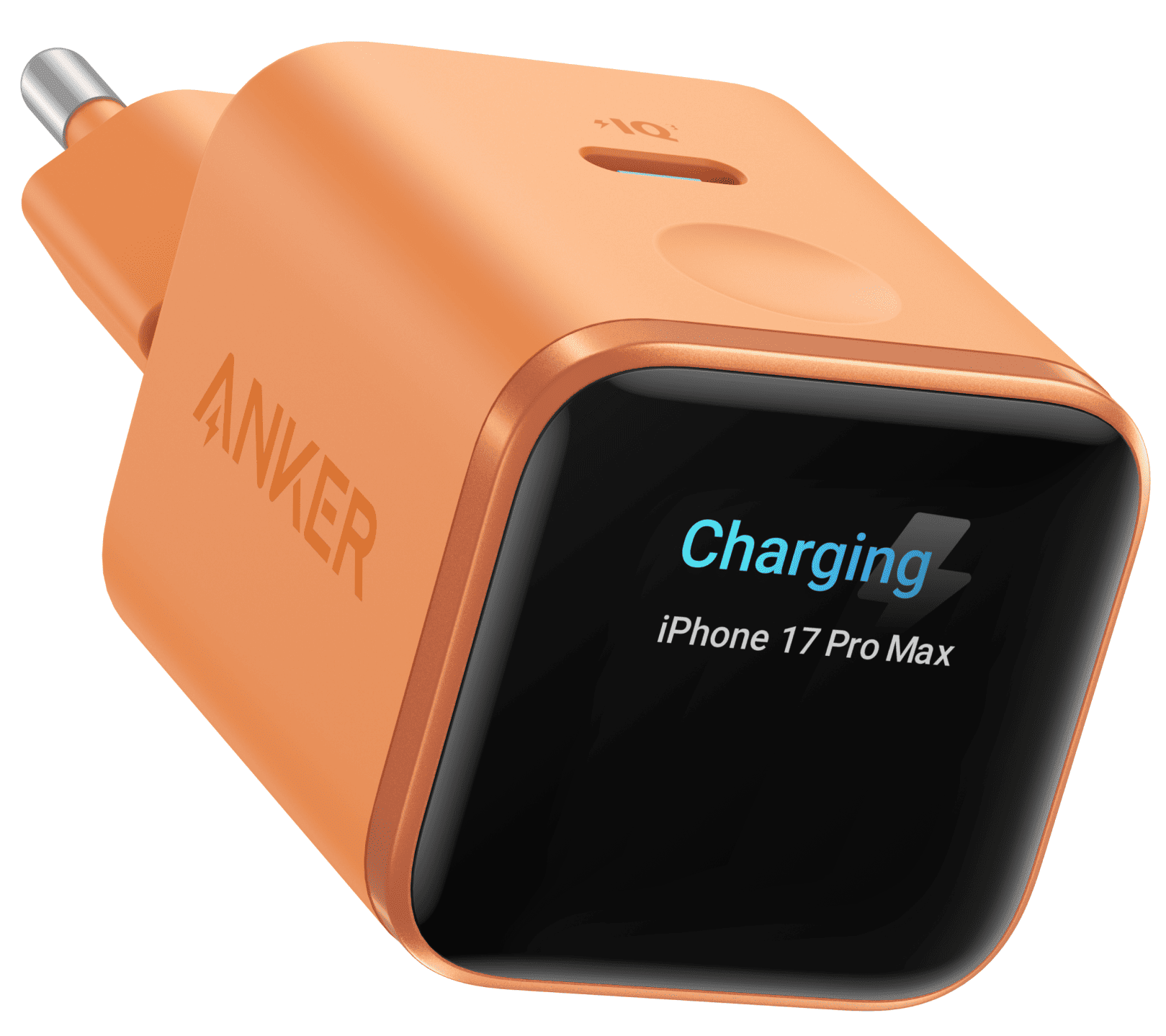мережева зарядка ANKER Nano Charger - 45W USB-C Smart Display (Помаранчевий)