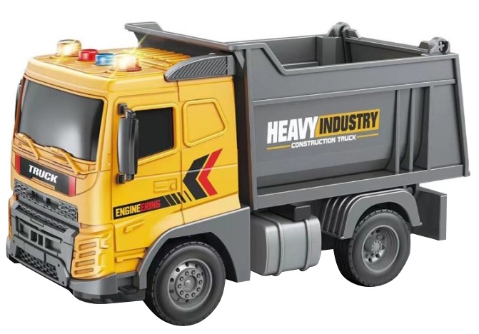 Іграшка CARS S Вантажівка жовта 1:20 (інерція, звук, світло, кузов відкидається і відкривається)