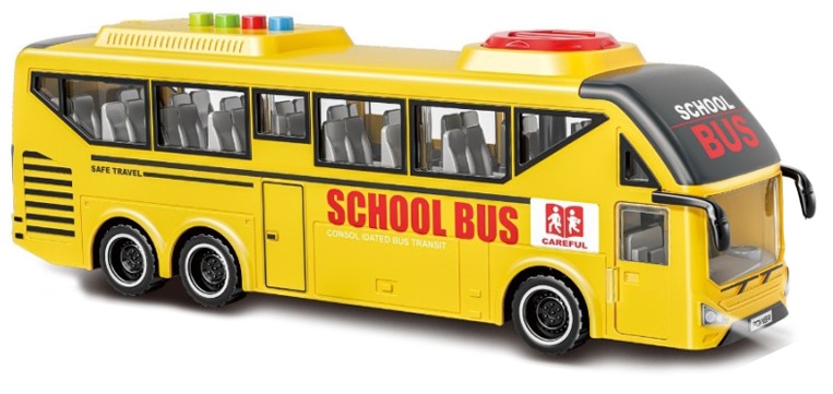 Іграшка CARS S Автобус шкільний 1:16 (інерція, звук, світло, двері відчиняються)