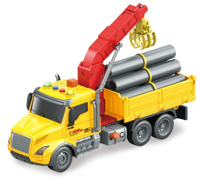 Іграшка CARS S Вантажівка з  трубами 1:14 (рухомі частини, інерція, звук, світло, вихлоп)