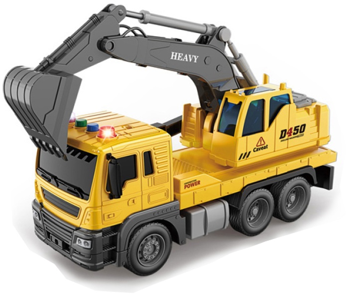 Іграшка CARS S Екскаватор жовтий 1:16 (рухомі частини, інерція, звук, світло, поворот 360)