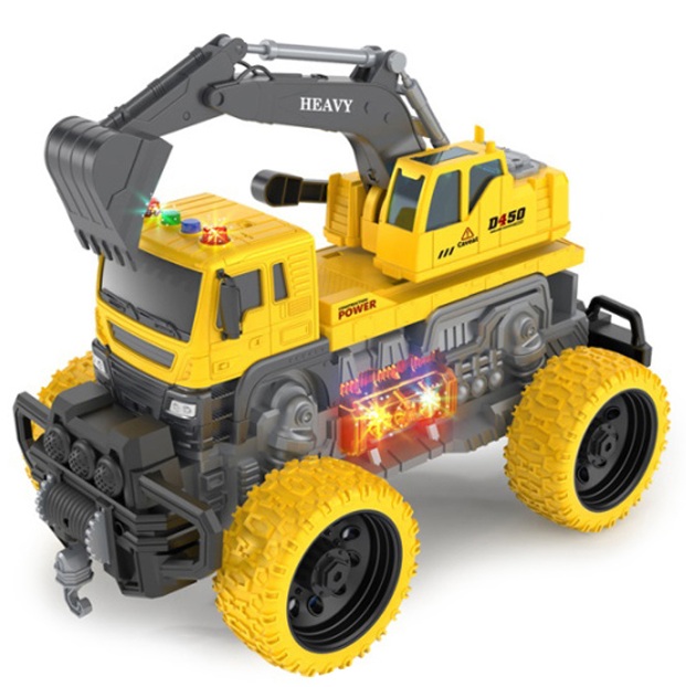 Іграшка CARS S Кран-позашляховик жовтий 1:16 (інерція, звук, світло, рухомі частини 360 градусів, лебідка)