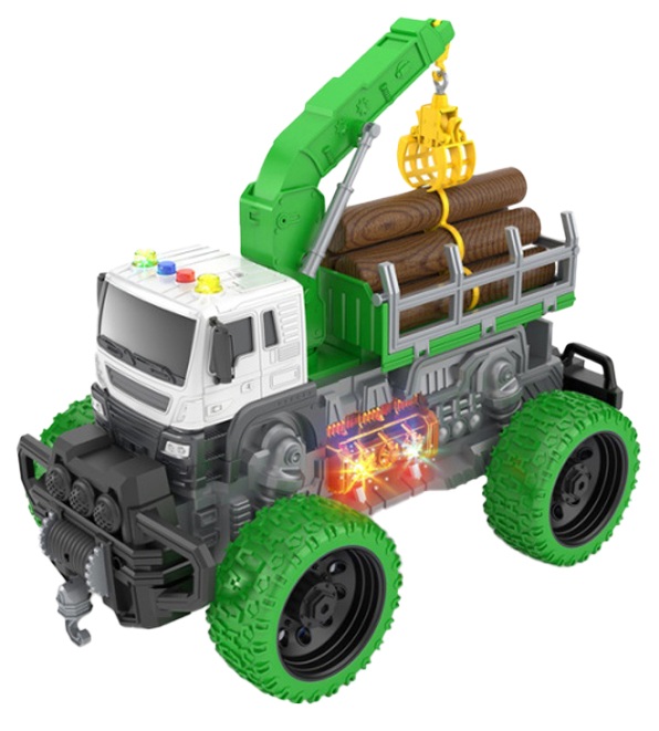 Іграшка CARS S Лісовоз-позашляховик з краном 1:16 (інерція, звук, світло, рухомі частини, лебідка)