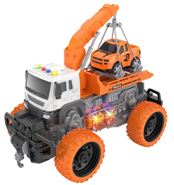 Іграшка CARS S Евакуатор-позашляховик помаранчевий з машинкою 1:16 (інерція, звук, світло, рухомі частини, лебідка)