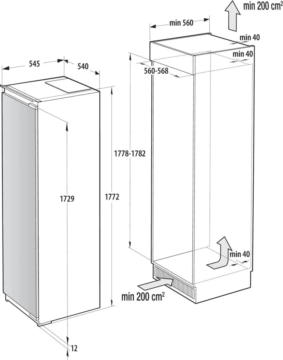 Вбуд. морозильник GORENJE FNCI517E62WF