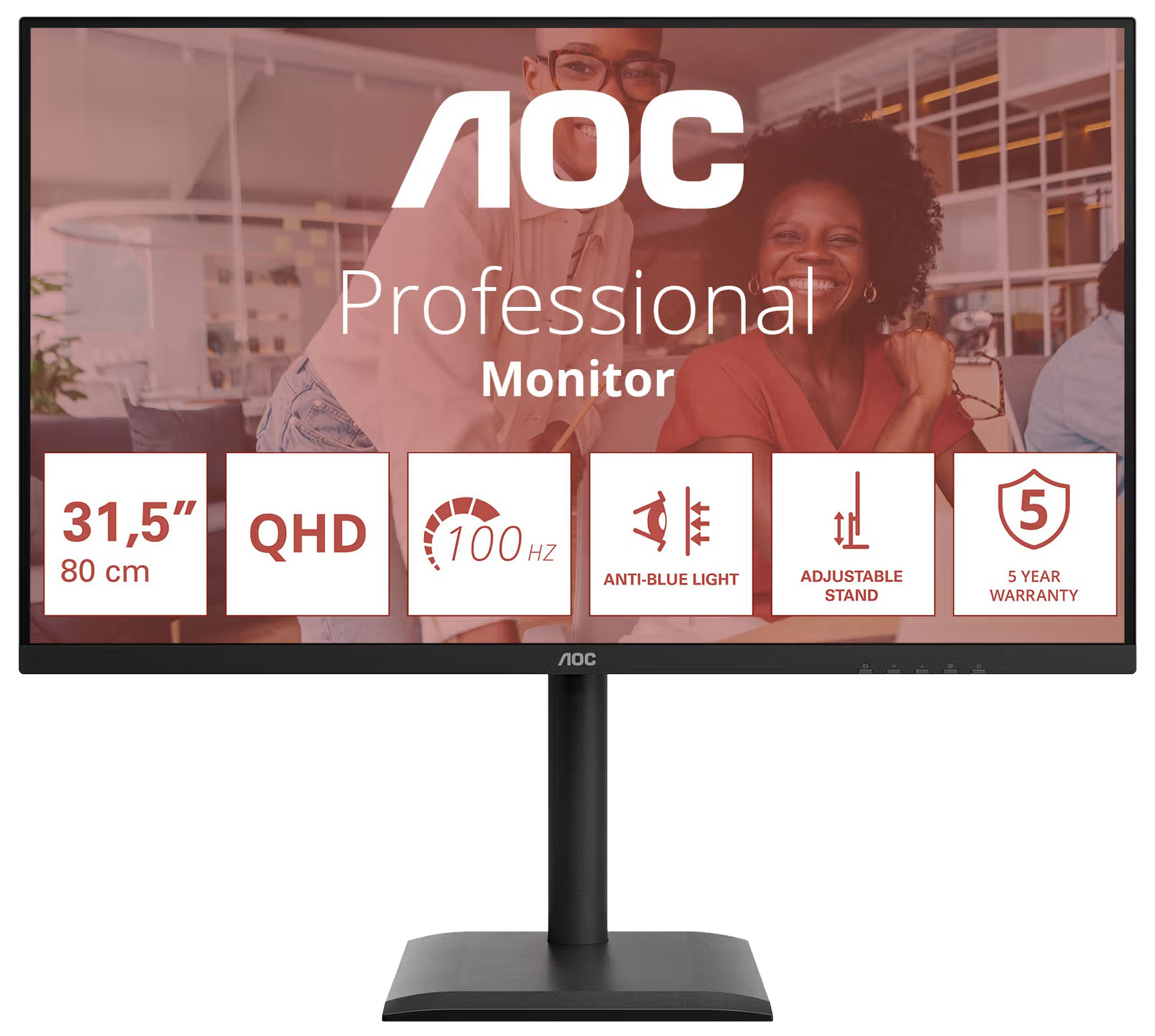 Монiтор TFT AOC 31.5" Q32E4U IPS QHD 100Hz 2*HDMI DP Pivot USB MM Black