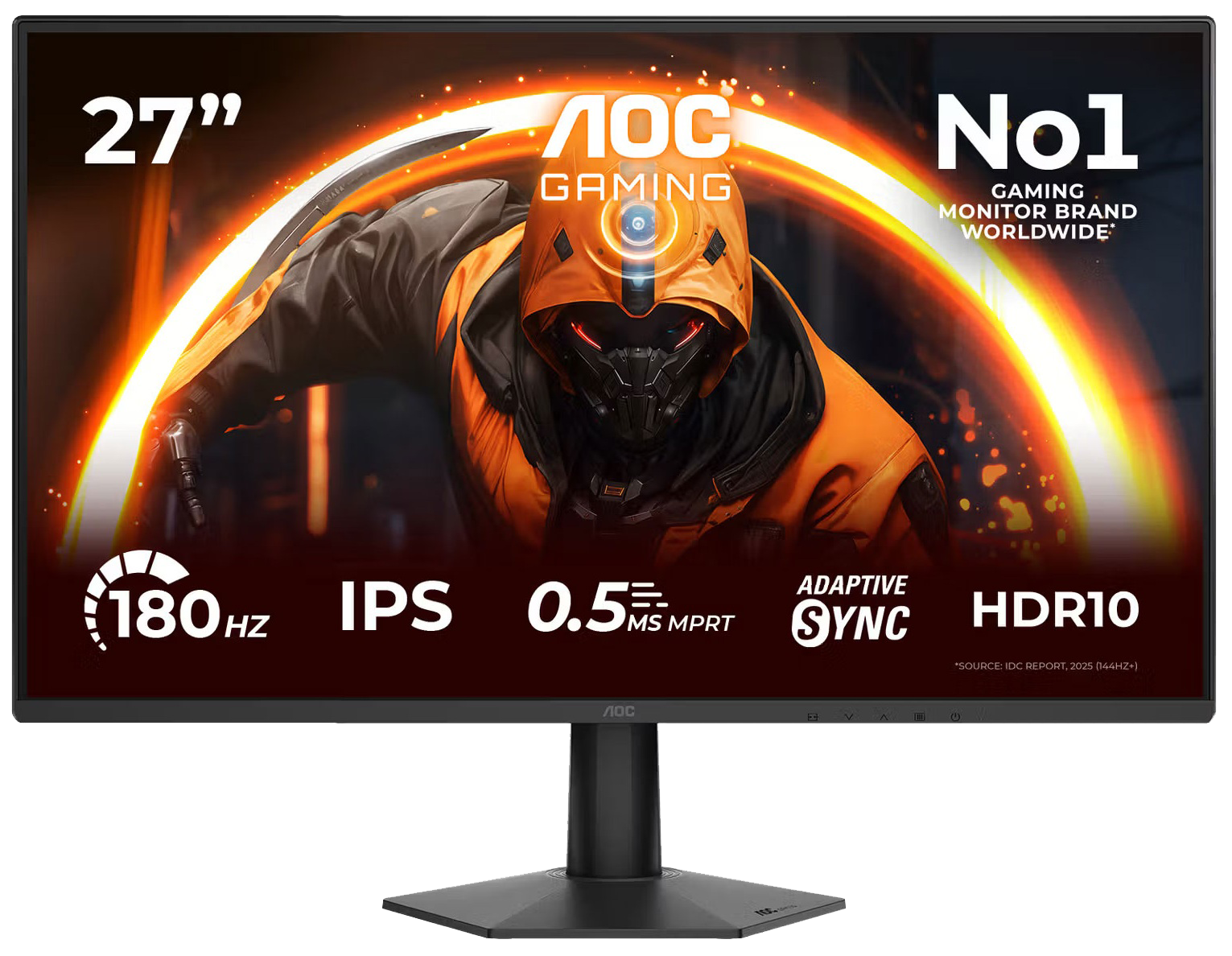 Монiтор TFT AOC 27" 27G50F IPS FHD 180Hz(OC) HDMI DP Black