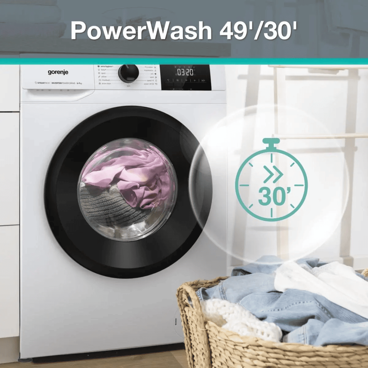 Пральна машина автоматична Gorenje W3NGPI61SAS/UA (7311425)