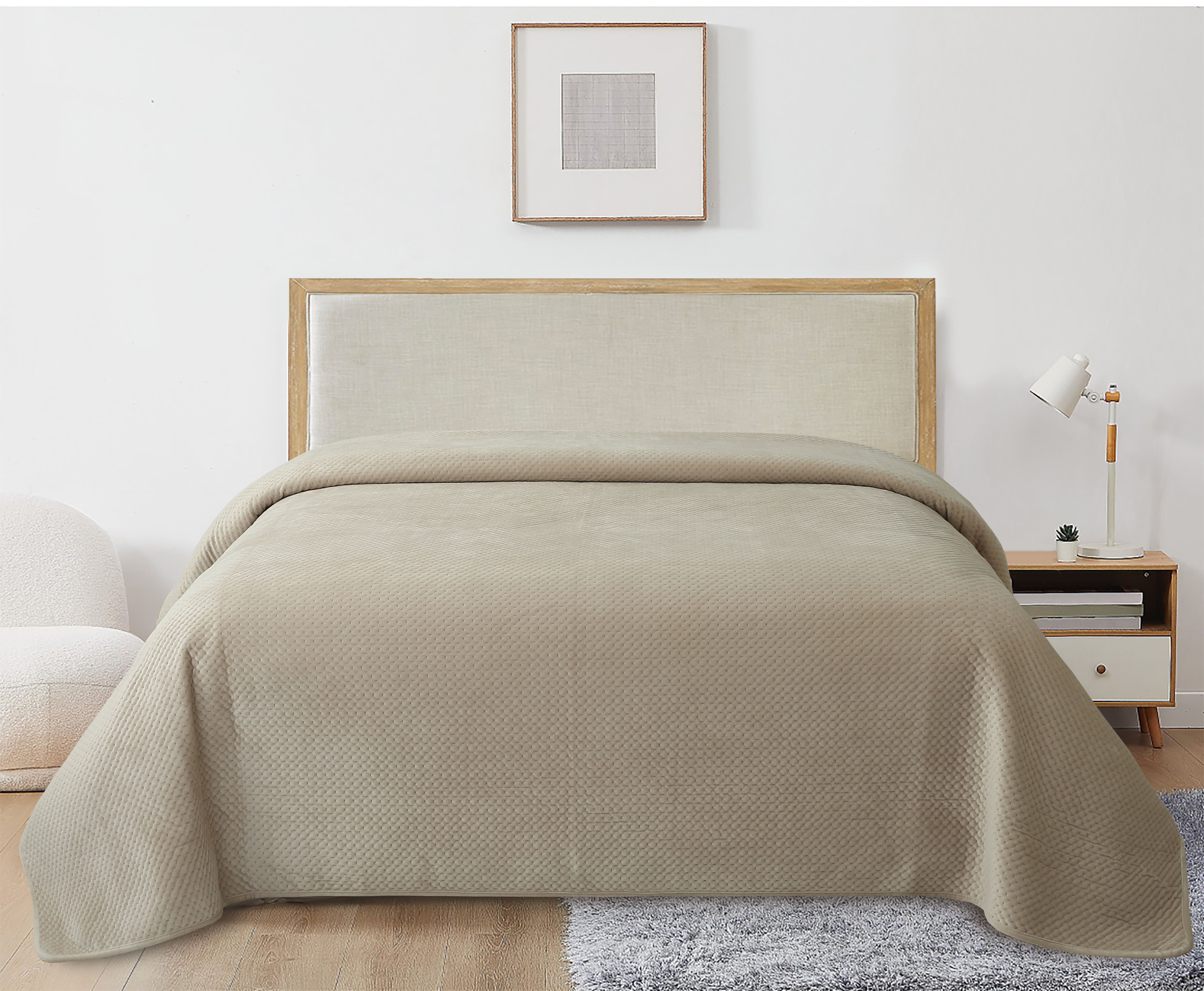 Текстиль для дому SOHO Покривало 220*240 см VELUR Trellis Beige