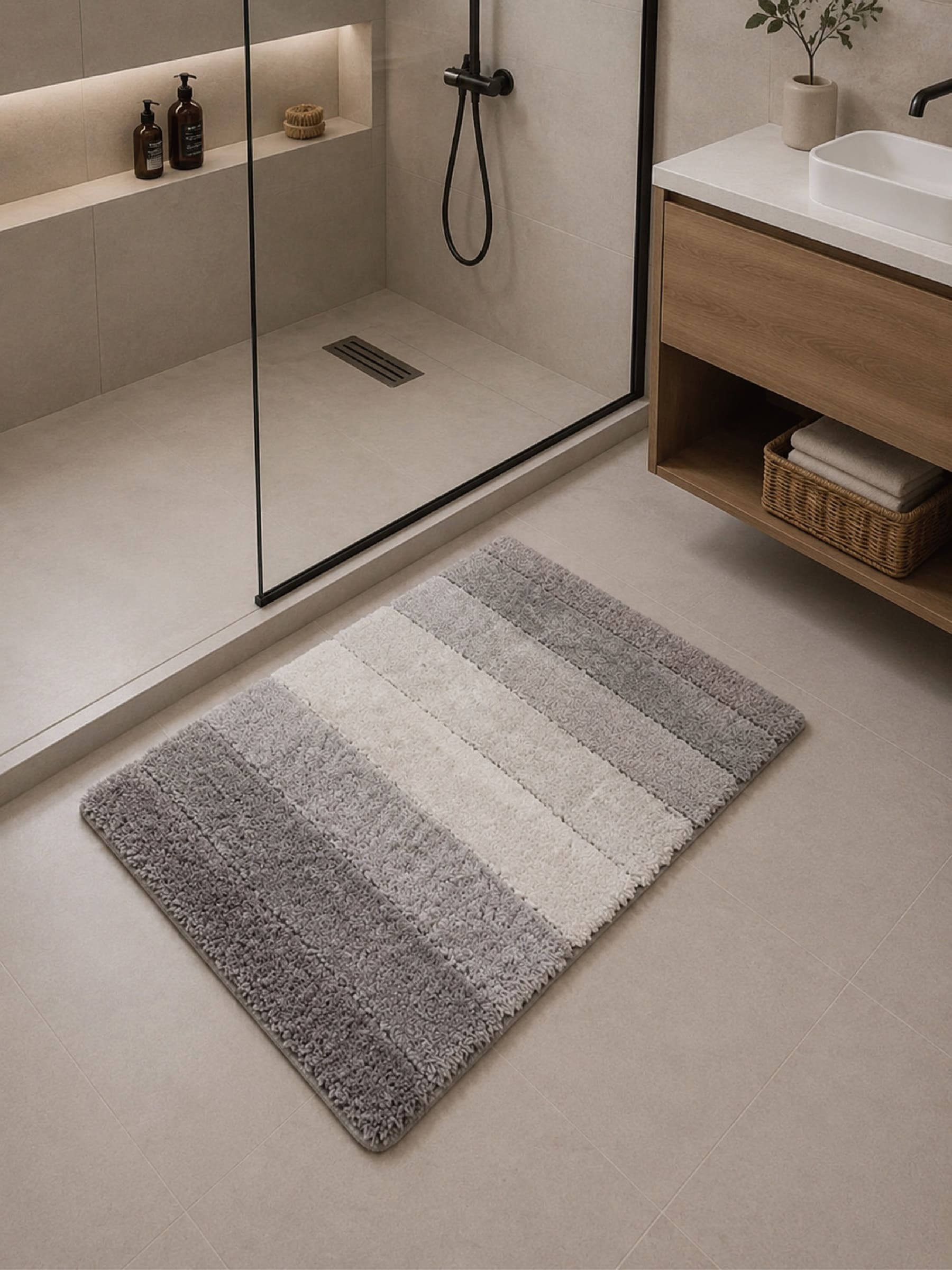Текстиль банний SOHO Килимок для ванної 40*60 см Stripe Gray