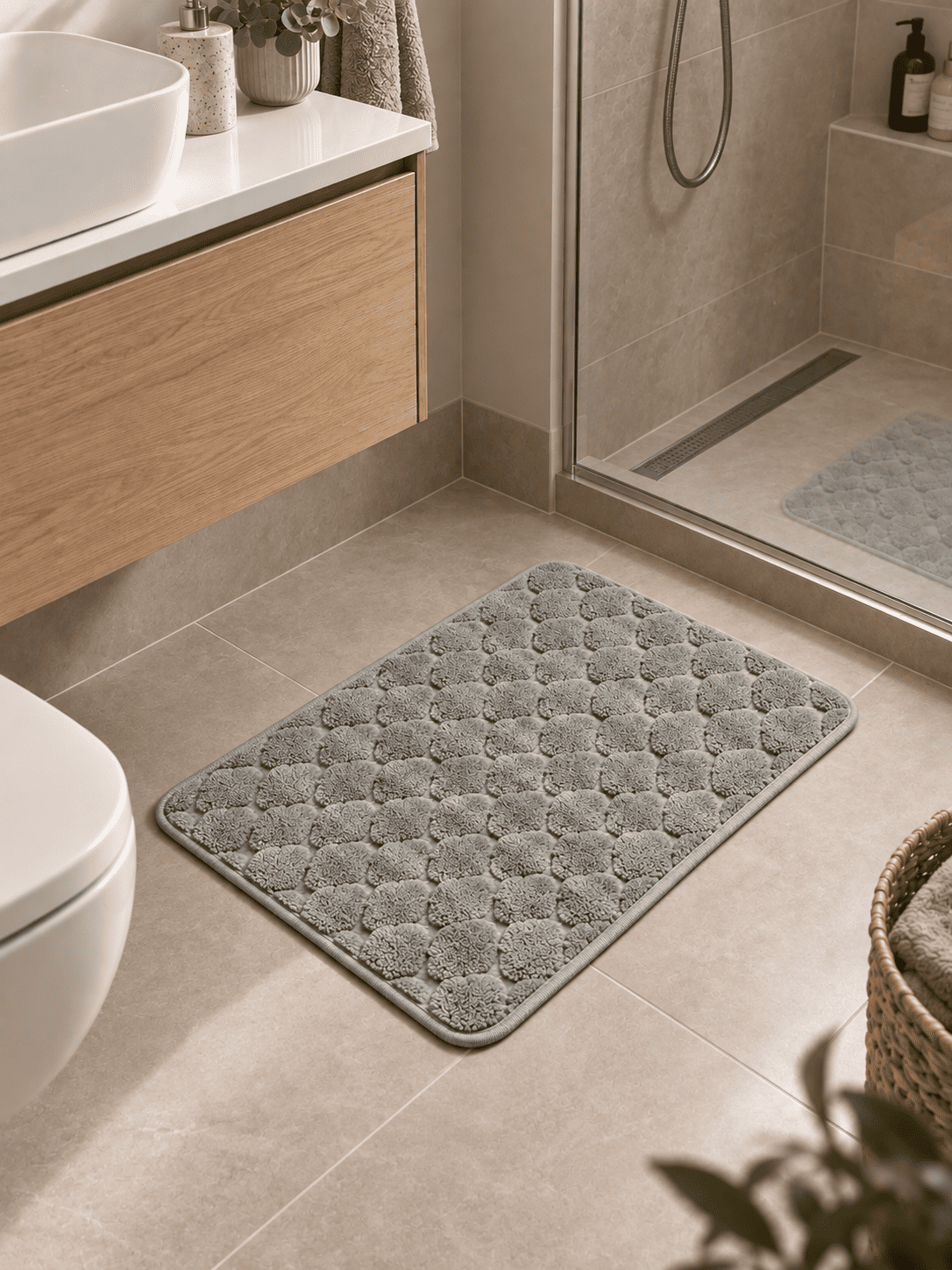 Текстиль банний SOHO Килимок для ванної 40*60 см Honeycomb Gray