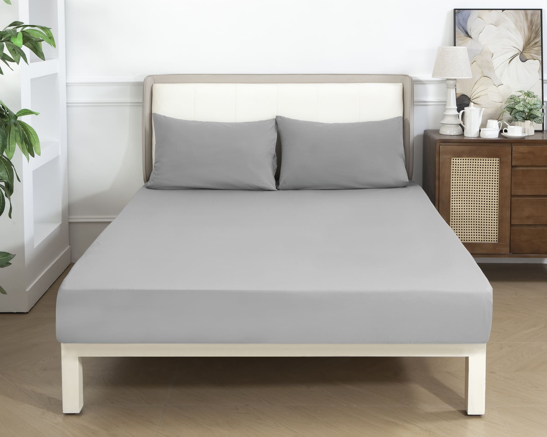 Комплект SOHO Простирадло на гумці 90*200+25см, бавовна 100% Light Gray